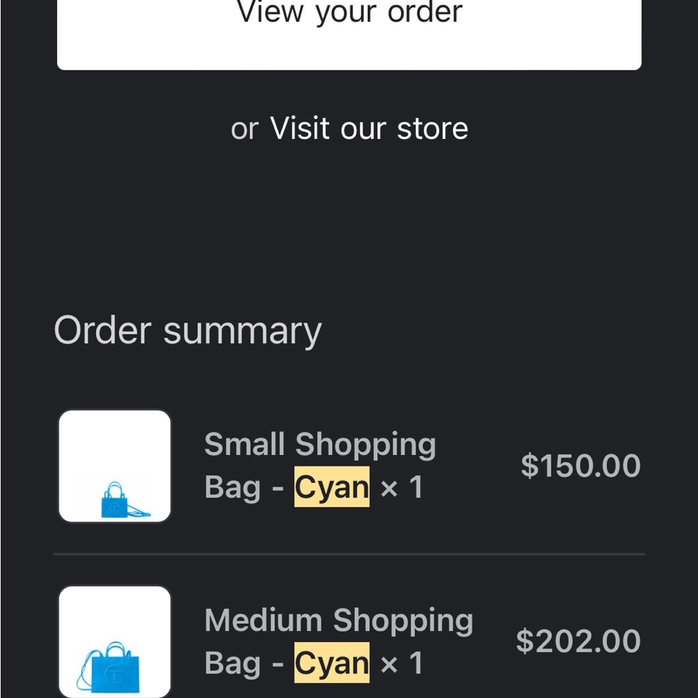 💙 SET NWT TELFAR Cyan blue SET of TWO - medium & small shopping bag totes 💙 - Picture 14 of 14